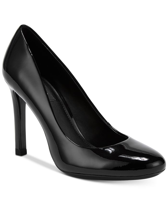 Macy's black patent leather pumps sales