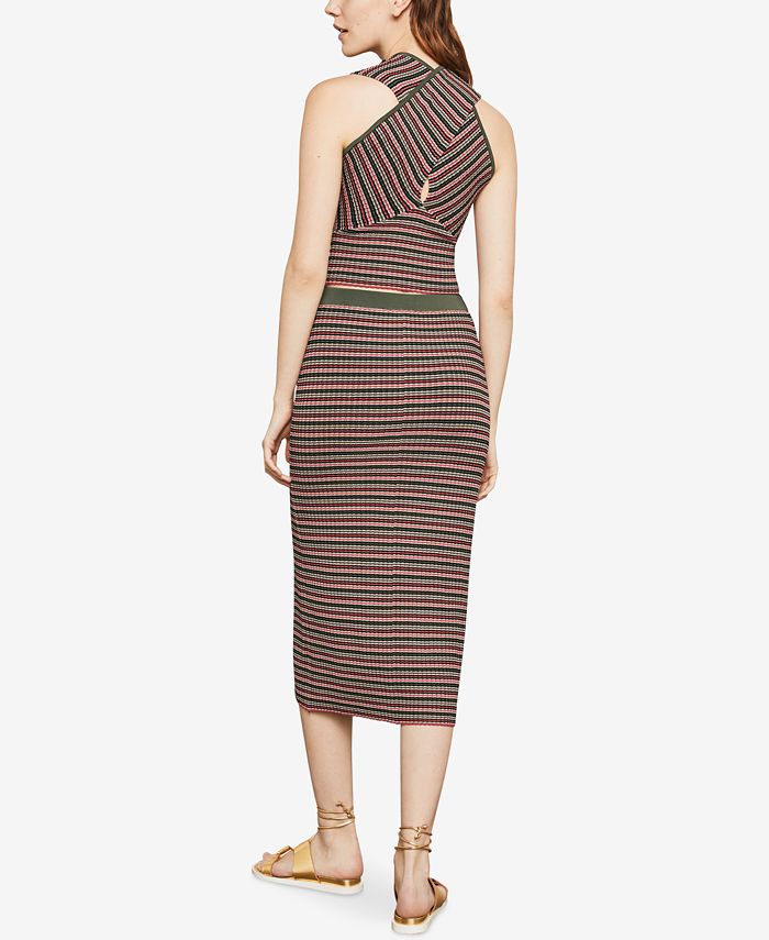 BCBGMAXAZRIA Women's Striped Ruffle Crop Top – Stretchy Casual Blouse - View #12