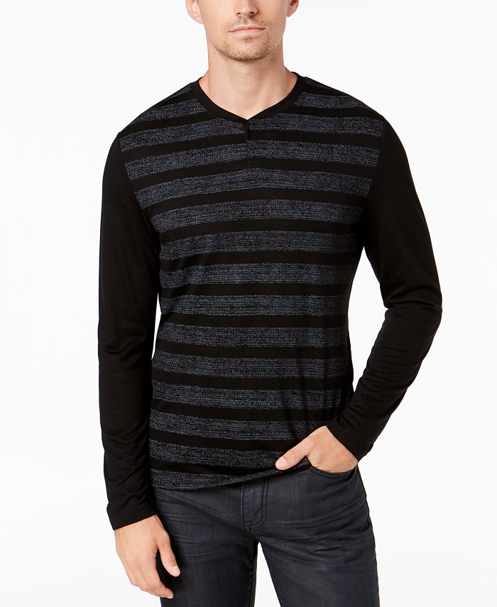 Alfani Men's Striped Henley, Created for Macy's Macy's