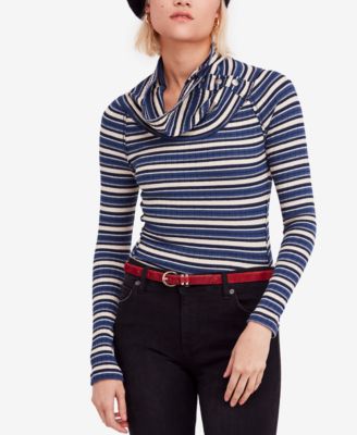 Free People - Cape Cod Cowl-Neck Striped Thermal Top