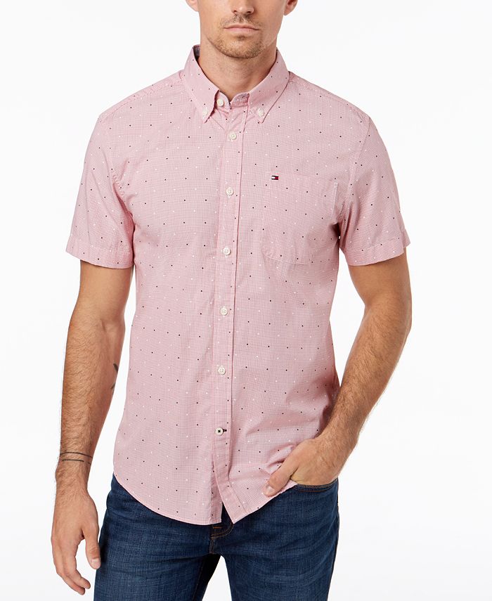 Tommy Hilfiger Men's Star-Print Classic-Fit Dobby Shirt, Created for ...