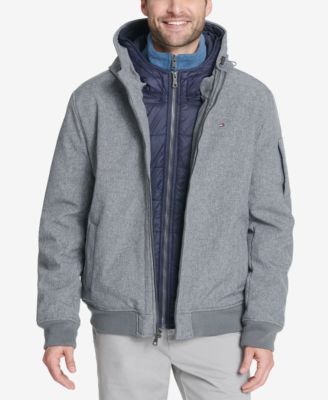 tommy hilfiger men's hooded performance soft shell jacket