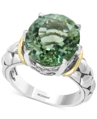 EFFY Collection - Green Amethyst Statement Ring (7-3/4 ct. t.w.) in Sterling Silver & 18k Gold