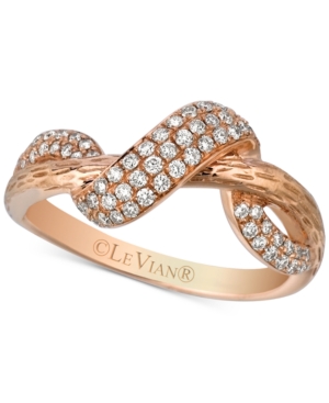 image of Le Vian Diamond Swirl Ring (1/3 ct. t.w.) in 14k Rose Gold
