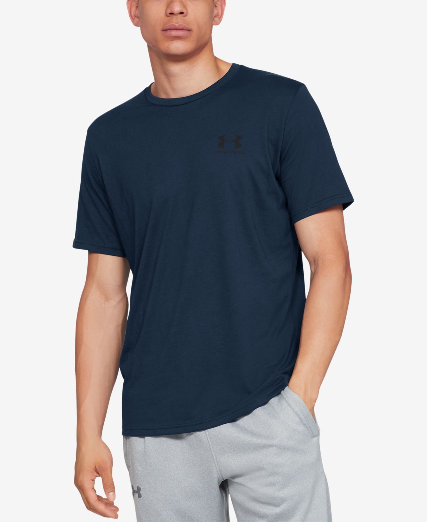 Мужская футболка Under Armour Sportstyle Left Chest Short-Sleeve, цвет: Тёмно-синий — фото 1