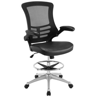 Modway - Attainment Vinyl Drafting Chair in Brown