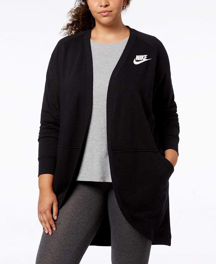 Nike Plus Size Sportswear Rally Fleece Open Cardigan - Macy's