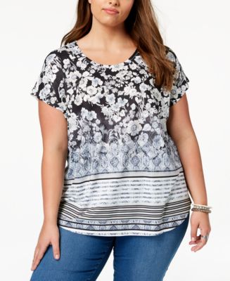 macy's style and co plus size tops