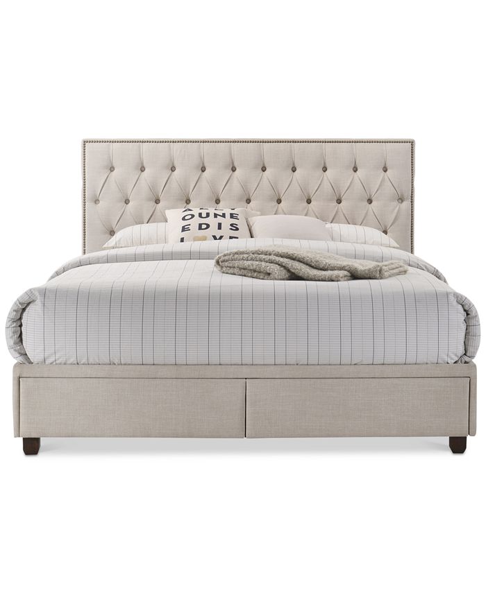 Homefare Ameshire Queen Upholstered Bed, Quick Ship Macy's