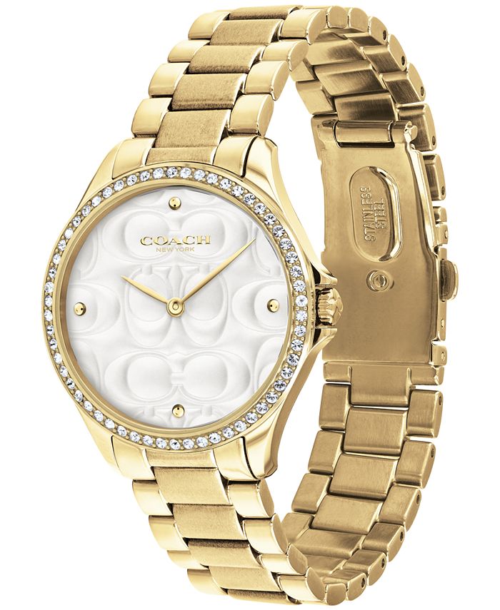 COACH Women's Modern Sport Gold-Tone Stainless Steel Bracelet Watch ...