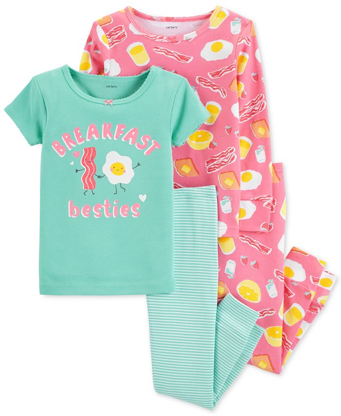 Carter's Toddler Girls 4-Pc. Breakfast Snug-Fit Cotton Pajama Set - Macy's