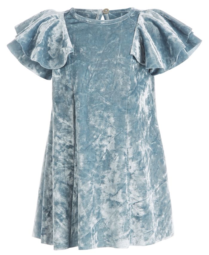 Macy's blue velvet dress best sale