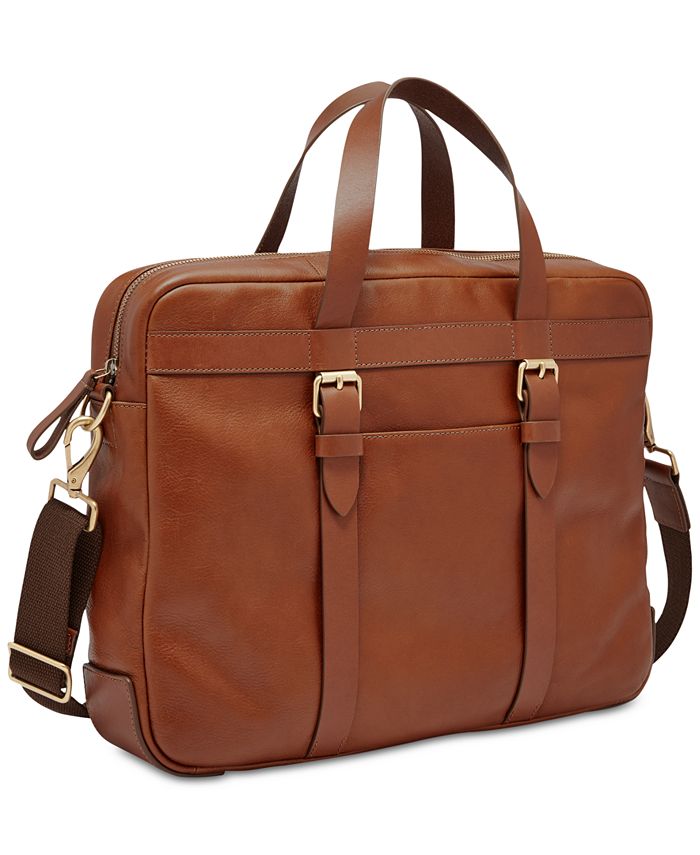 Fossil Men's Haskell Leather Utility Briefcase Macy's