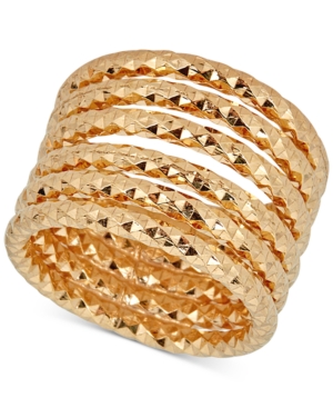 image of Textured Multi-Band Ring in 14k Gold-Plated Sterling Silver