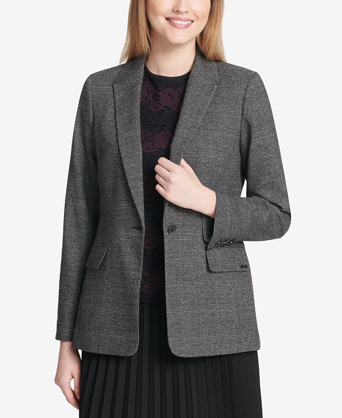 Calvin klein plaid blazer new arrivals