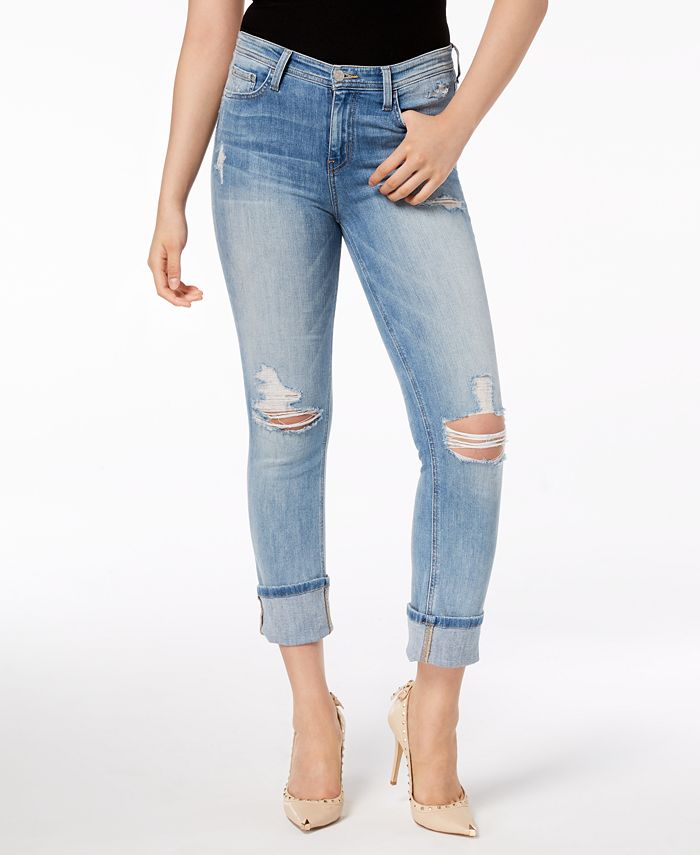 Flying Monkey Ripped Cropped Straight-Leg Jeans - Macy's