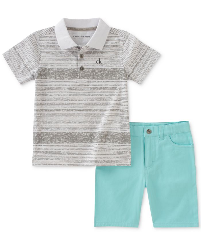 Calvin Klein Toddler Boys 2-Pc. Polo & Shorts Set - Macy's