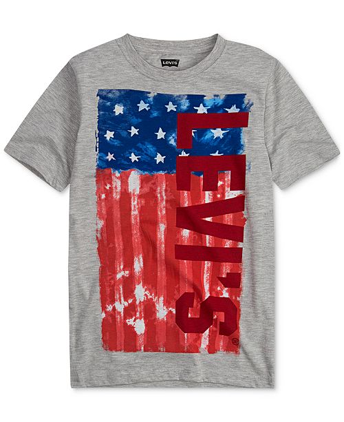 Levi S Big Boys Red White Blue Logo Print T Shirt Reviews