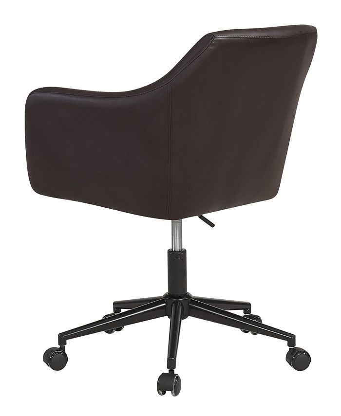 Furniture Upholstered Faux Leather Office Chair, Medium Brown Macy's