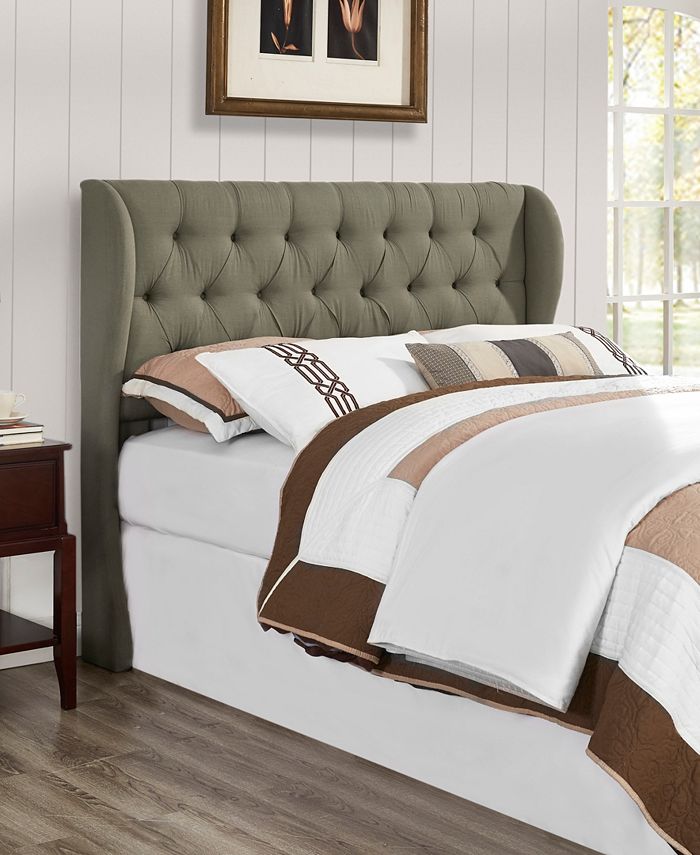Dwell Home Inc. York Tufted Wing Headboard, Full/Queen, Grey Macy's