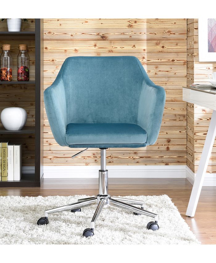 Dwell Home Inc. Upholstered Office Chair, Ice Blue - Macy's
