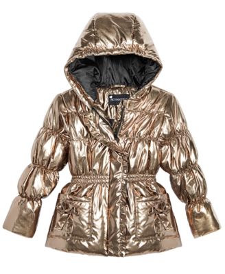 S Rothschild & CO - Little Girls Hooded Metallic Puffer Jacket