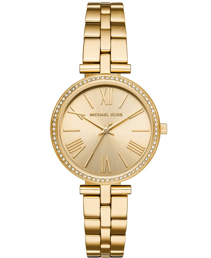 Michael Kors Women's Maci Gold-Tone Stainless Steel Bracelet Watch 34mm ...