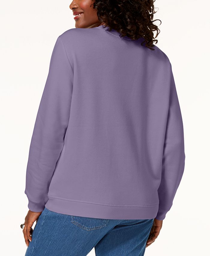 Karen Scott Petite CrewNeck Sweatshirt, Created for Macy's Macy's