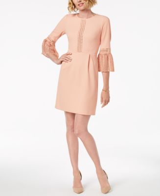 Ivanka Trump Lace-Trim Bell-Sleeve Dress - Macy's