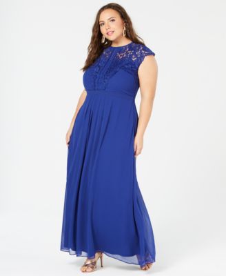 City Chic - Trendy Plus Size Lace-Trim Maxi Dress