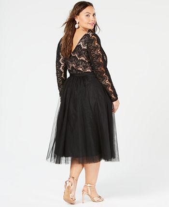 Rare beauty lace fit & flare dress city chic on sale