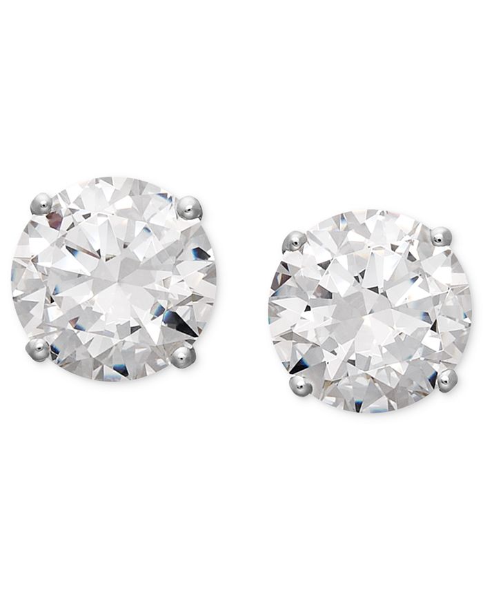 Arabella Cubic Zirconia Round Stud Earrings Collection in 14k