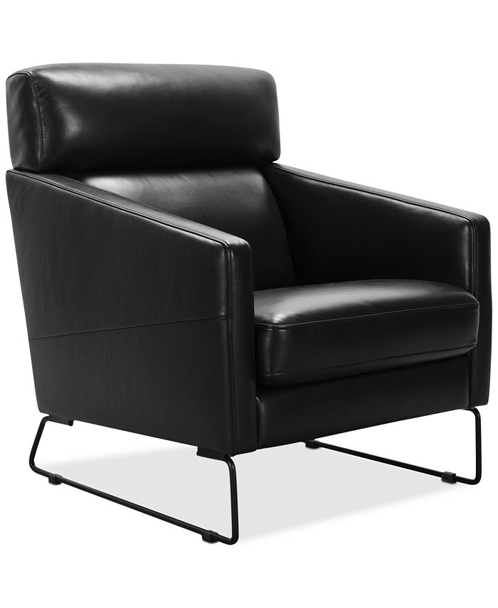 Furniture Neriah Leather Accent Chair, Created for Macy's Macy's