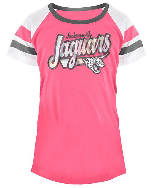 5th Ocean Jacksonville Jaguars Pink Foil T Shirt Girls 4 16