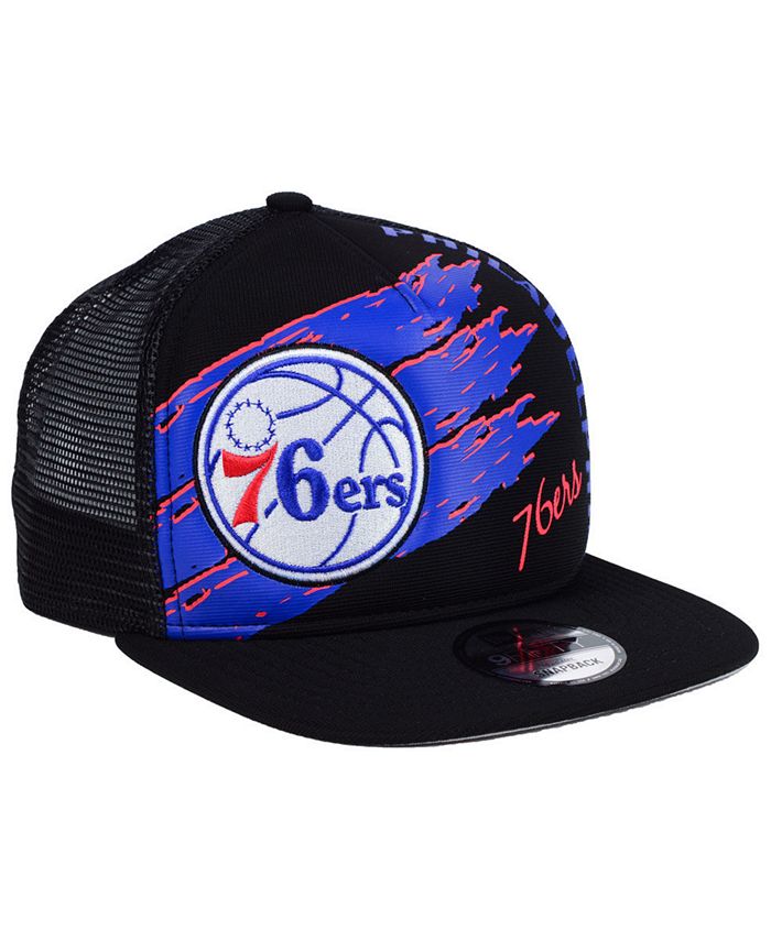Casquette ajustée 59FIFTY New Era Philadelphia 76ers pour homme, noir sur noir