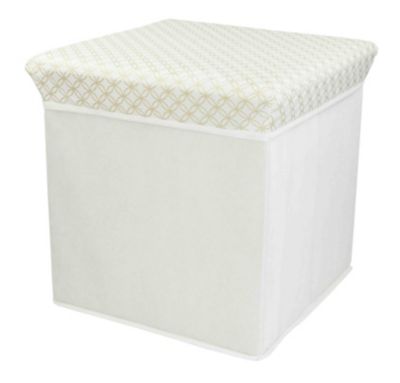Home Basics - Blossom Collection Storage Ottoman, Gold