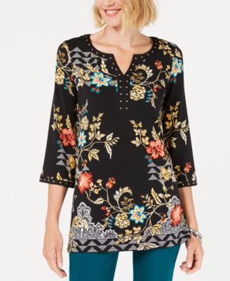 JM Collection - Printed Embellished Tunic