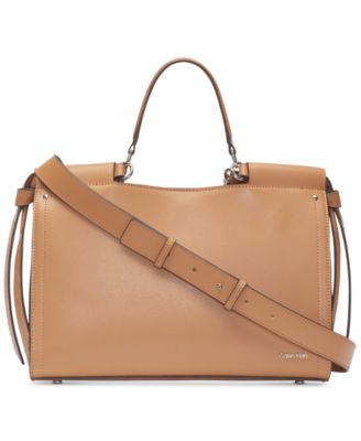 calvin klein callie pebble leather tote