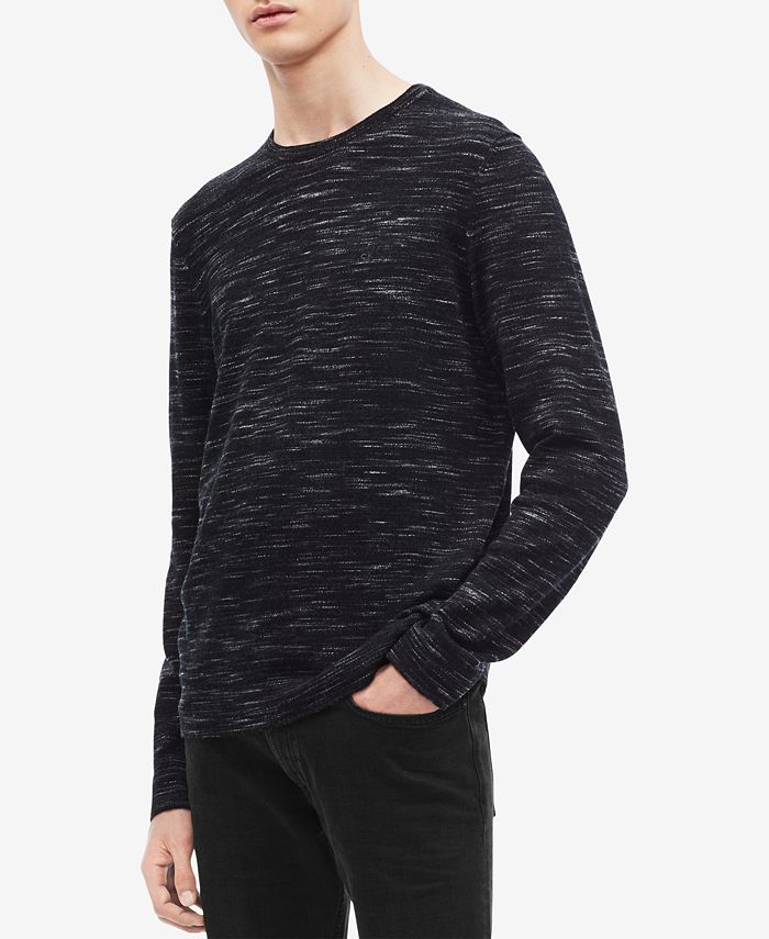 Calvin Klein Men's Space-Dyed Crew Neck Sweater & Reviews - Sweaters - Men  - Macy's