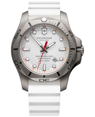 Victorinox Swiss Army Men s Swiss I.N.O.X Professional Diver White Rubber Strap Watch 45mm Macy s