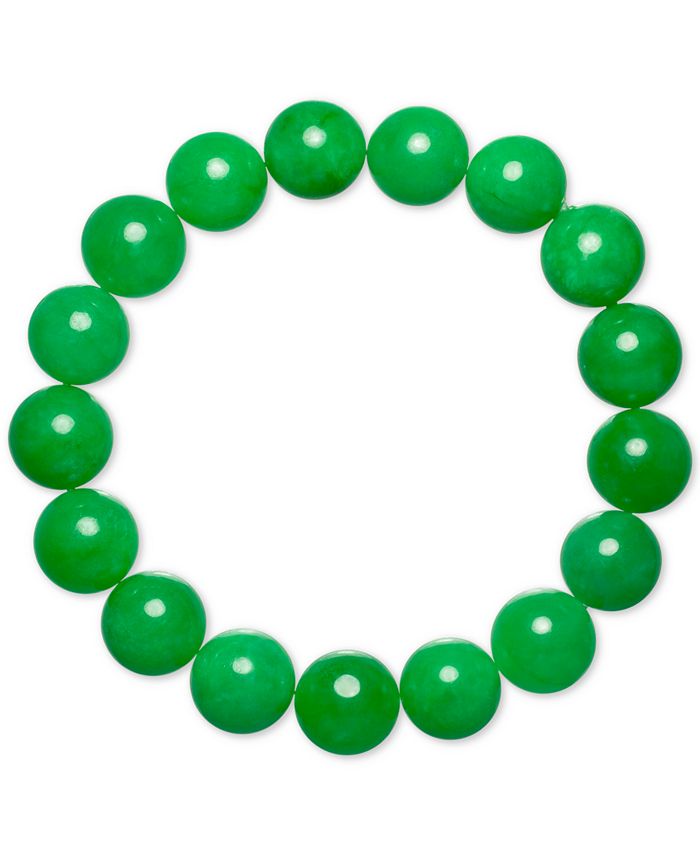 Macy s Dyed Green Jade 12mm Beaded Stretch Bracelet Macy s