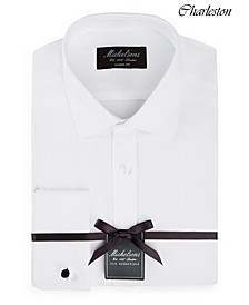 of London Men's Classic/Regular Fit Solid French Cuff Tuxedo Shirt