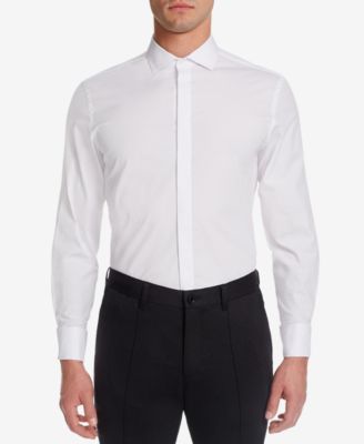 Men's Classic/Regular Fit Stretch Solid French Cuff Tuxedo Shirt