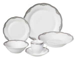 Lorren Home Trends Elizabeth 24-pc. Dinnerware Set, Service For 4 In Silver