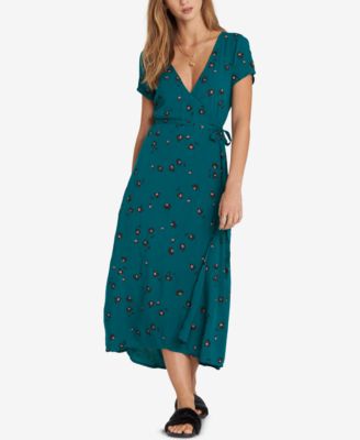 Billabong - Juniors' Printed Midi Wrap Dress