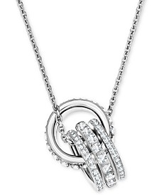 Crystal Interlocking Loop 16-1/2" Pendant Necklace 