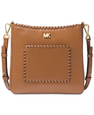 gloria whipstitched leather messenger