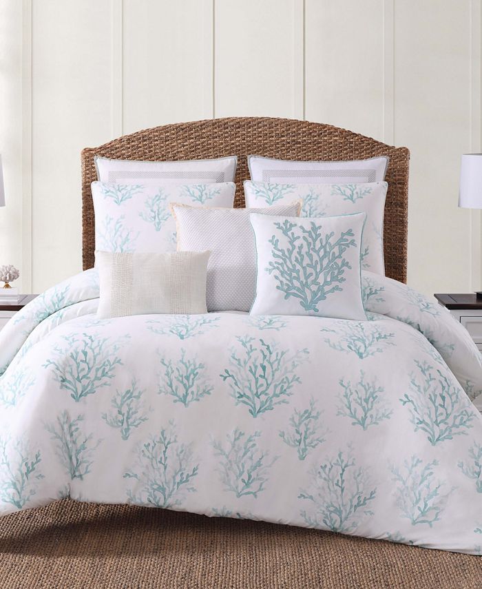 Oceanfront Resort Cove Seafoam Printed 3 Piece Full/Queen Comforter Set
