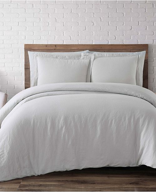 Pem America Brooklyn Loom Flax Linen Full Queen Duvet Set Home