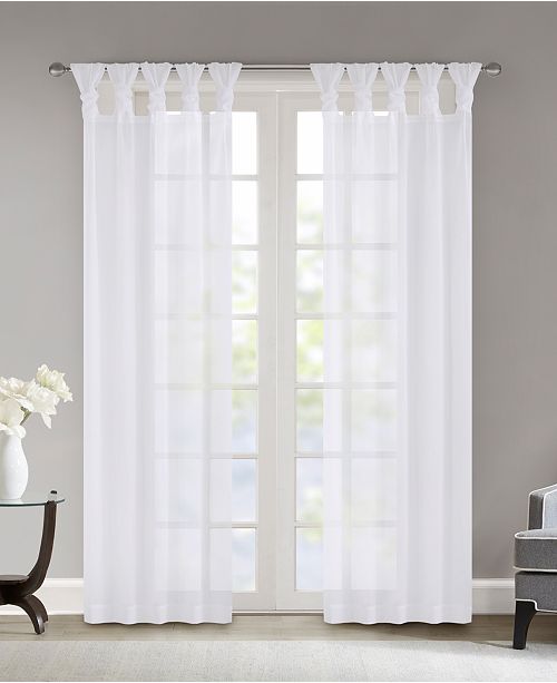 Madison Park Closeout Ceres 50 X 84 Twisted Tab Top Sheer Curtain Set Reviews Window Treatments Blinds Macy S
